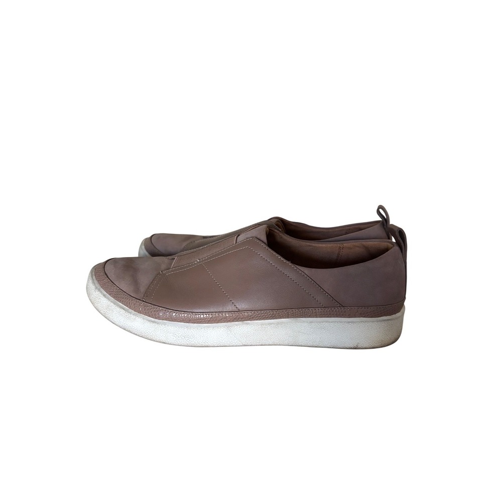 Vionic Womens 10 Zinah Slip On Sneakers Leather Elastic Side Comfort Boho Resort